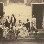 Charles Mauzaisse, The Madrazo family in the Patio of the Gilded Room at the Alhambra (detail), 1871. Courtesy of Museo del Prado