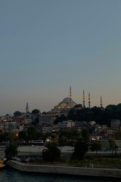 Vista di Istanbul, Turchia, al tramonto