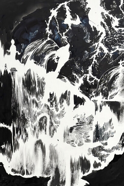 Abdelkader Benchamma, Engramme aerolites D, 2025. Cortesía de ADN Galería