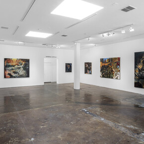 Celeste Dupuy-Spencer, Burning in the eyes of the maker, exhibition view. Courtesy of Jeffrey Deitch