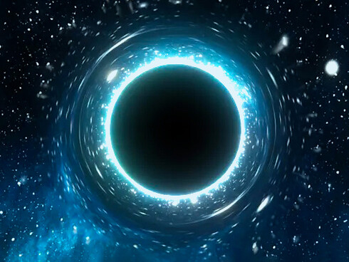 Representación gráfica de un agujero negro en el cosmos