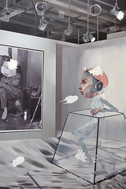 Carolina Muñoz, Happening, 2019, oil on wood, 140 x 96 cm B. © Carolina Muñoz. Courtesy of Isabel Croxatto Galería.