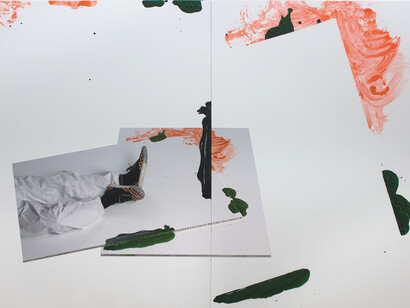 Dominique Figarella, Sans titre, 2014, digigraphie, crayon, acrylique sur alucore, 150 x 220 x1,5 cm, courtesy galerie anne barrault

