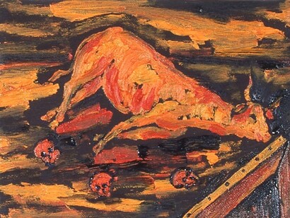 Enzo Cucchi, Goccia di terra, 2007. Olio su tela
