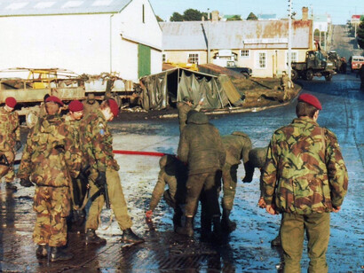 Soldados argentinos en las Islas Malvinas, 1982