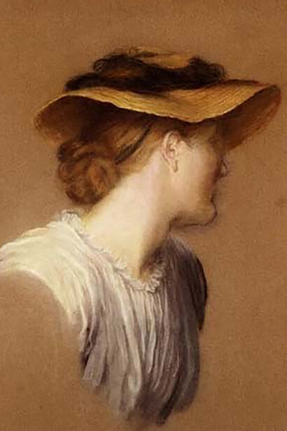 George Frederic Watts, Mrs. Watts in a Straw Hat, 1887