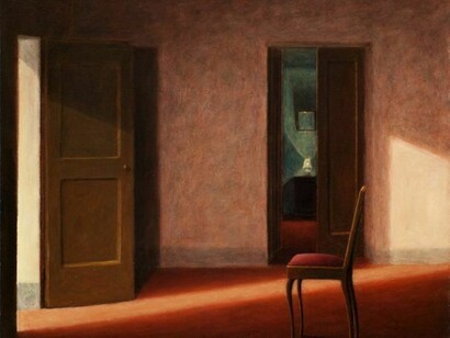 La prima ora, 2011, olio su tela, cm 50 x 50, particolare  
