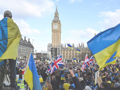 Protesta contra la guerra en Londres, Reino Unido