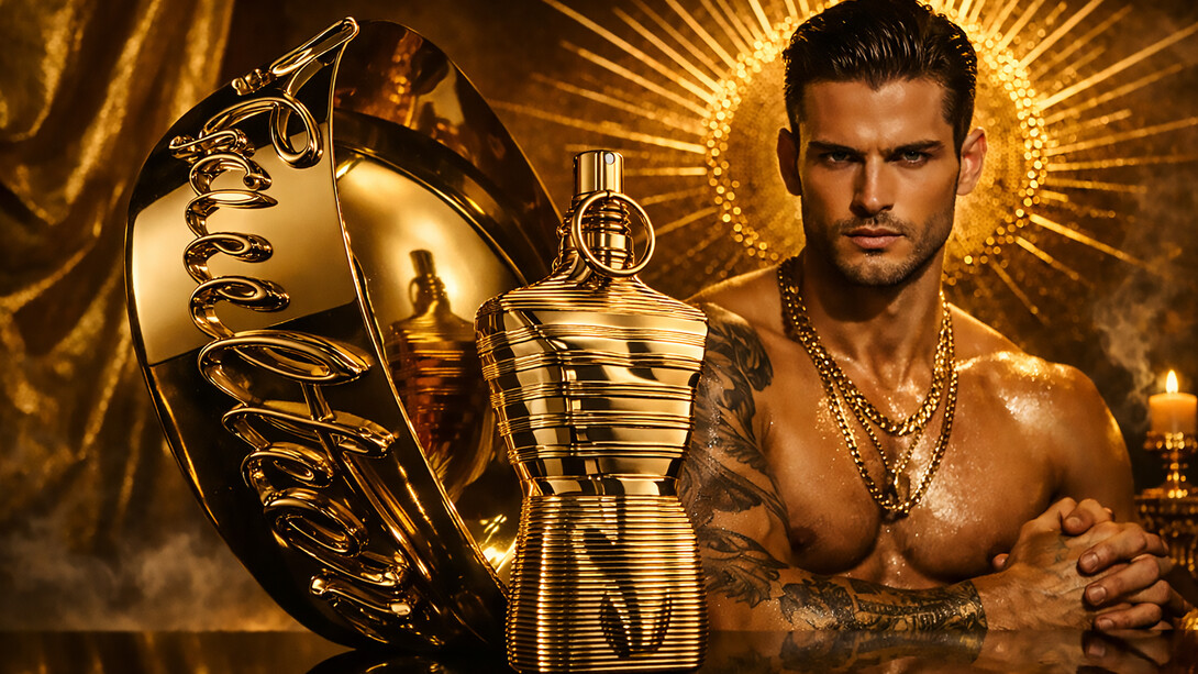 Le Male Elixir Absolu recasts fragrance as an object of devotion, where gold, form, and light shape scent into a ritual of identity