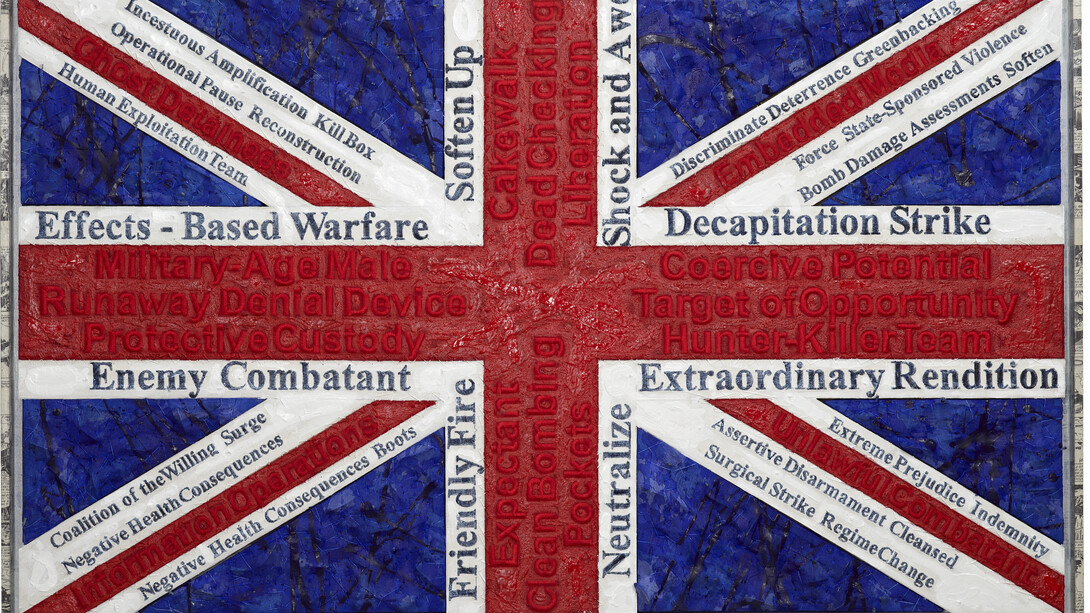 Michael Brennand-Wood, A Flag of Convenience - The Sky is Crying, 2011, 114 x 70 x 4 cm, Photo Peter Mennim