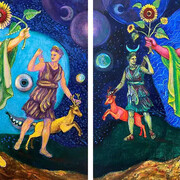 James Mesplé, Sun, moon | Moon, sun (detail), 2026. Courtesy of Jackson Junge Gallery