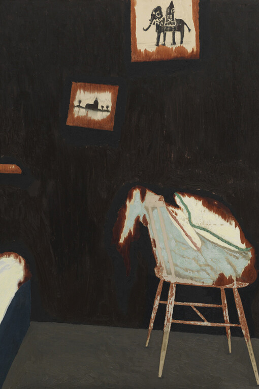 Mamma Andersson, Burden, 2014, Oil on panel, 44 3/4 x 33 1/8 inches (113.7 x 84 cm)