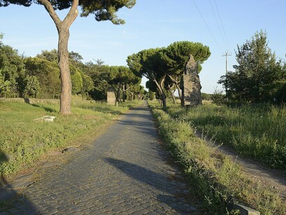 The Appian Way, one of the oldest and most important Roman roads, Rome, Italy