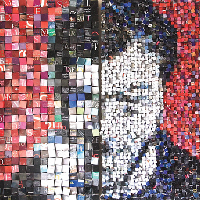 Paola Bazz, Double Face 6, Re-cycled paper and cardboard. 3D paper collage, 122 x 122 cm