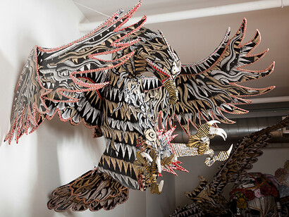 Dennis McNett, Wolfbat Spirit Eagle, Sculpture  