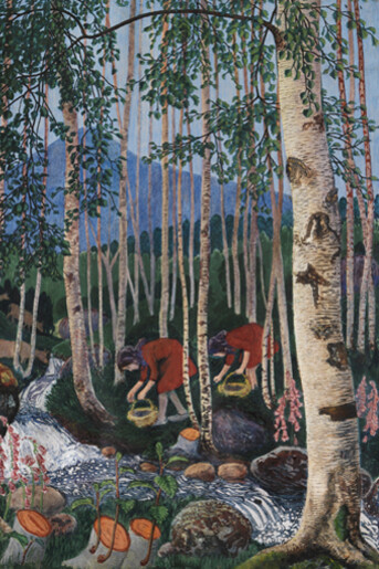 Nikolai Astrup, Foxgloves, 1927, Colour woodcut on paper, 70 x 78 cm, The Savings Bank Foundation DNB/The Astrup Collection/KODE Art Museums of Bergen. Photo © Anders Bergersen, detail