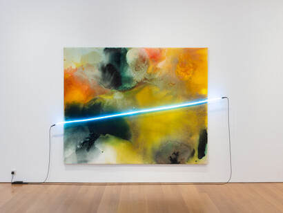 Mary Weatherford, Persephone, exhibition view. Courtesy of Gagosian