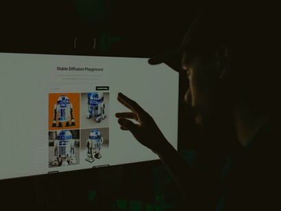 Pessoa usando o StableDiffusion AI Inteligencia Artificial