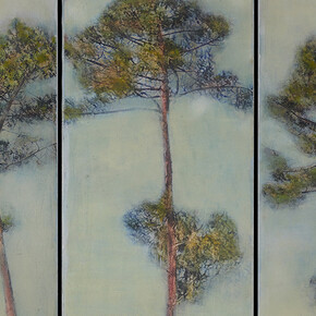 Une belle traversée (triptych), mixed media on canvas, 59" x 39¼" (150 x 100 cm)