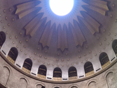 Light from the sky in the Church of the Holy Sepulchre