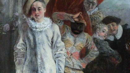 Jean-Antoine Watteau, Pierrot Arlequin and  Scapin, (1719) Photo National Trust