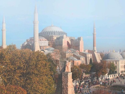 The Hagia Sophia is one of the most renowned mosque's in Istanbul, Turkey