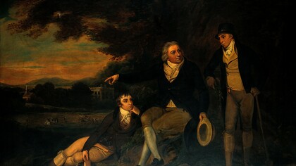 Edward Jenner aconsejando a un granjero sobre la vacunación de su familia (hacia 1810)