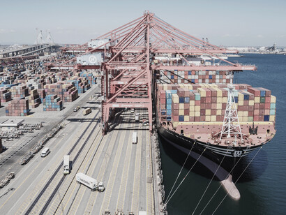 Freight trains traveling through the Caucasus, symbolizing growing economic links between East and West