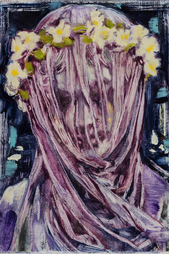 Dominic Shepherd, Veil, 2015, Oil on linen, 20 x 14 cm