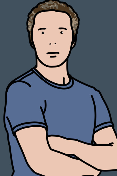 Julian Opie ('Julian with T-shirt'), LCD screen with integrated software, 2005, National Portrait Gallery © Julian Opie
