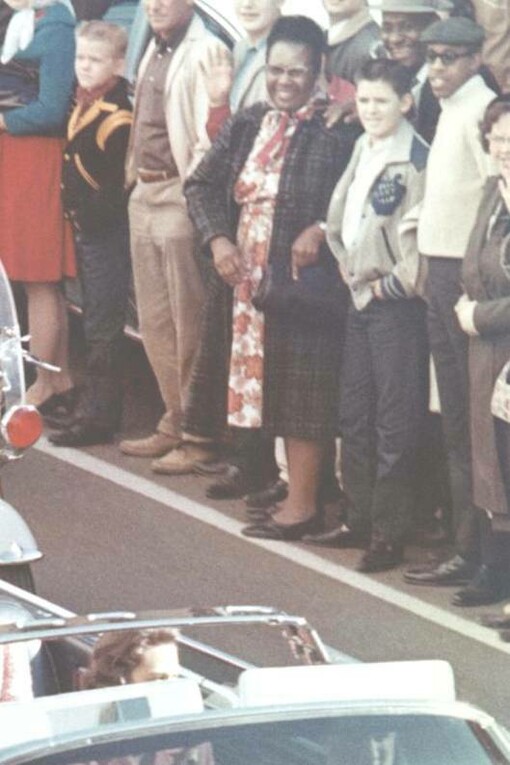 Crowd gathers to observe JFK, Dallas, Texas, 1963