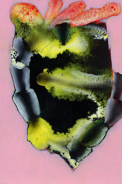 La Pensée colorée - 20. Acrylique et vinylique sur papier marouflé sur carton, 42x29,7 cm.