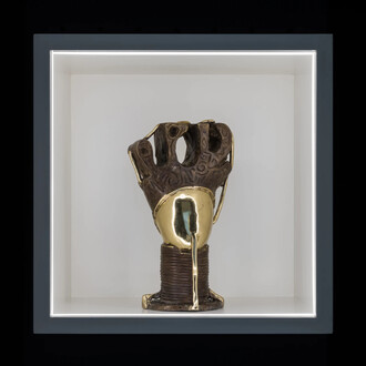 Victor Ehikhamenor, Reincarnation (I), exhibition view. Courtesy of Pippy Houldsworth Gallery