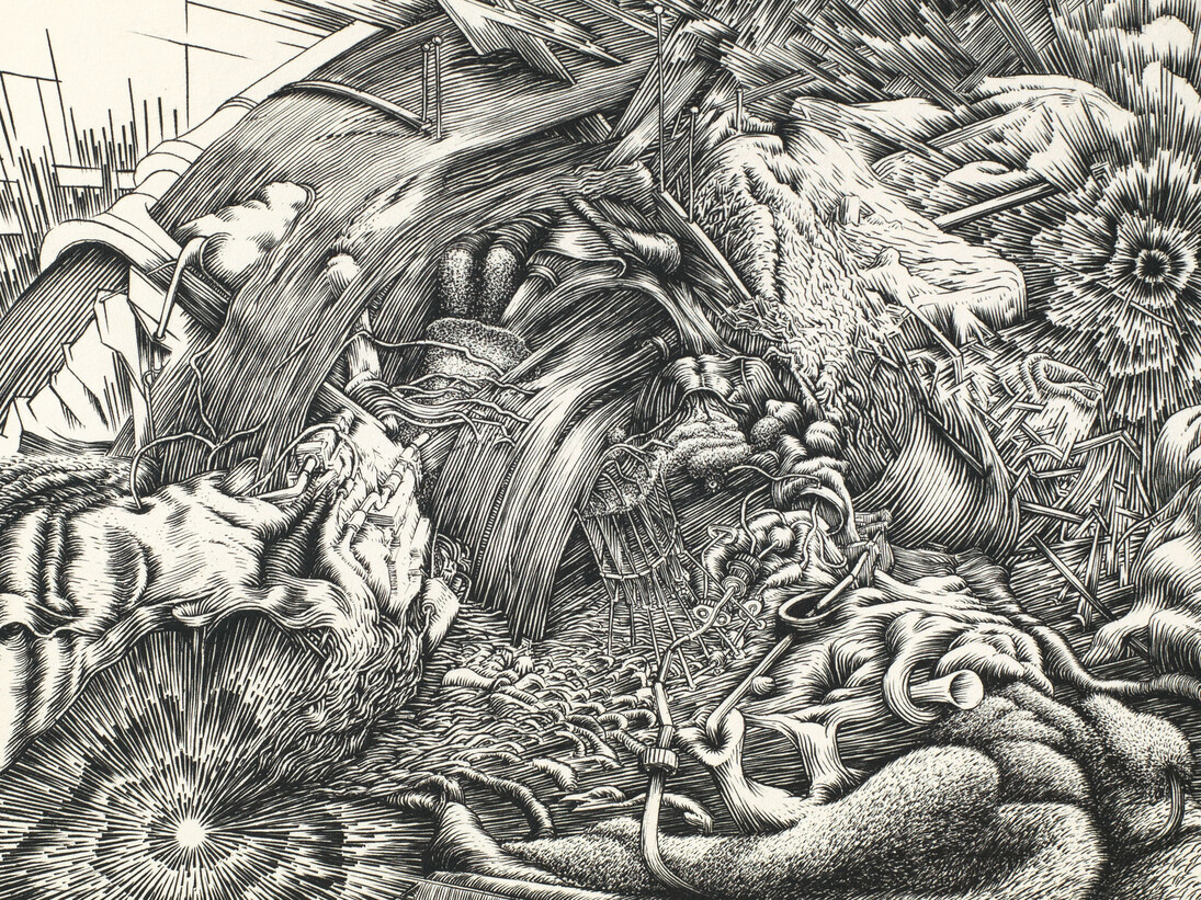 Markus Raetz
Zwei Pole
1994-2014
Bulino
148 x 197 mm
Kunstmuseum Bern, Hermann und Margrit
Rupf Stiftung
© 2016 Markus Raetz, Prolitteris, Zürich 
