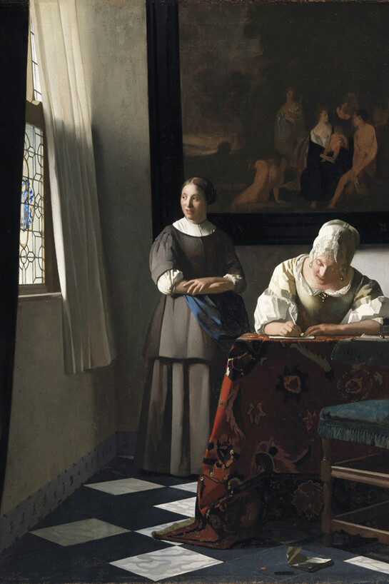 Johannes Vermeer (1632-1675), Woman Writing a Letter, with her Maid, c.1670, Photo © National Gallery of Ireland