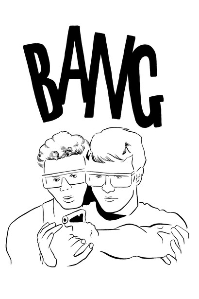 Donald Urquhart, BANG, 2014, ink on paper , unframed 42 x 29.7 cm - 16 1/2 x 11 3/4 inches 
© Donald Urquhart, Courtesy Maureen Paley, London
