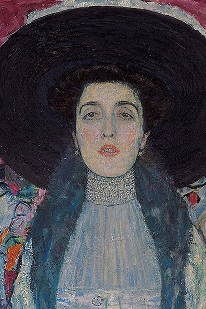 Ritratto di Adele Bloch-Bauer II dettaglio. Adele fu l'unica persona ritratta due volte da Klimt, con il secondo dipinto, Ritratto di Adele Bloch-Bauer II (1912), che la raffigura in uno stile più sobrio e meno ornamentale