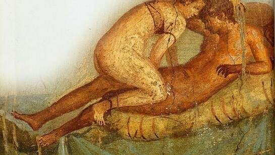 Erotic fresco found in the ruins of Pompeii