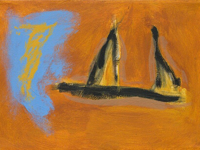 Robert Motherwell, Shem the Penman #19, 1983, Acrylic and charcoal on canvas, 10 x 14 inches
