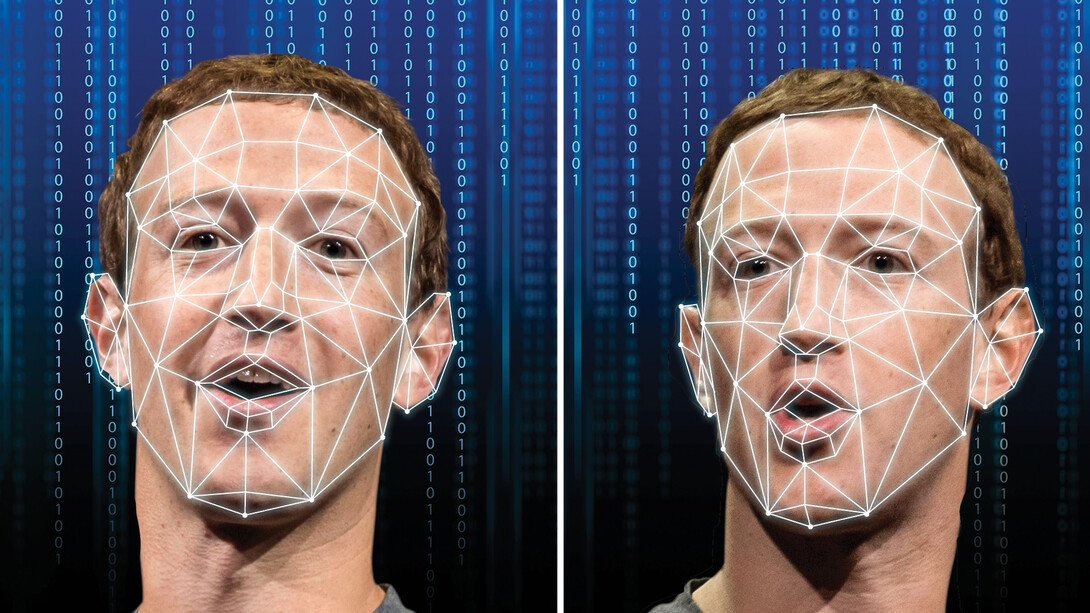Mapeamento do rosto de Mark Zuckerberg para utilizar em deep fake