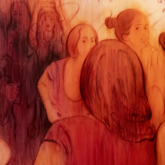 Zoe Schweiger, In the gramps bathroom (detail), 2025. Courtesy of Mindy Solomon Gallery