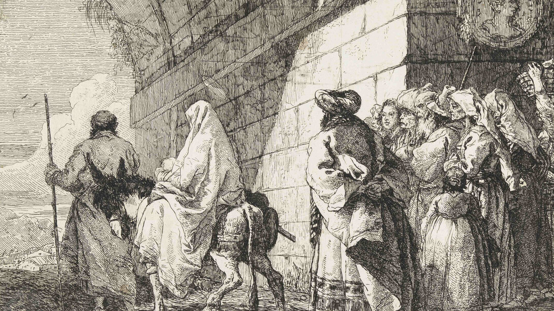 Giandomenico Tiepolo, The Holy Family Leaving a City, Etching