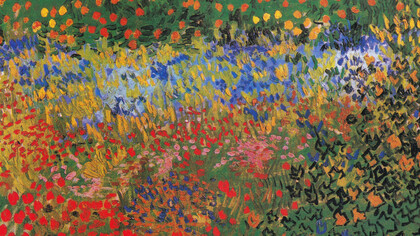 Vincent van Gogh; Jardín floreciente, 1888 (detalle)