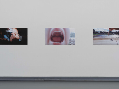 Installation shot: PRE-ORDER I-III: Enduser, 2018; It’s not Mechanical, my Hell Mouth opens but can’t close, 2018; An Artist’s Guide to Stop being an Artist, 2019. Photo: Anders Sune Berg. Courtesy the artist and Rodeo London/Piraeus.