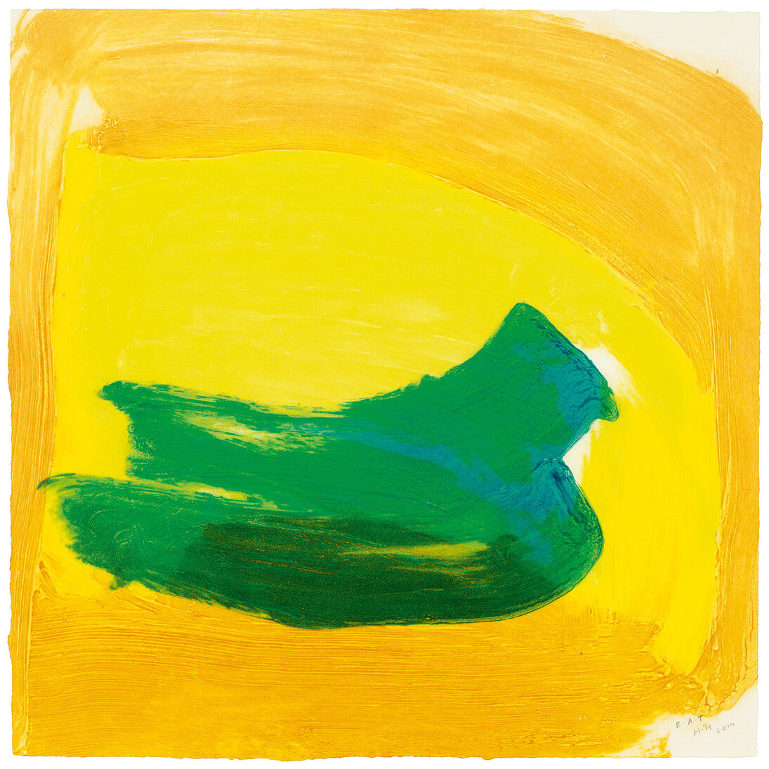 Howard Hodgkin, Green thought, 2014, Carborundum relief, Paper and Image 80.0 x 80.0 cm, Edition of 14, courtesy the artist and Alan Cristea Gallery, London
