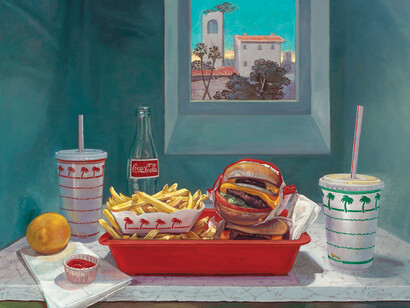 Kent Christensen, Double Double Still Life, 2015, Oil on linen, 24 x 30 in / 61 x 76 cm, courtesy of Eleven, London 
