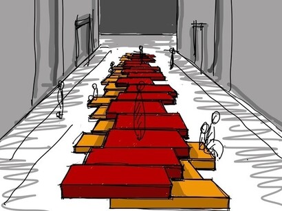 Francesca Ceccarelli, Marco Zagaria, Elena Grigoli, Margherita Perini, Simone Maccaglia, Simone Benedetti, Iacopo Stavole, Giacomo Della Rocca, Walking sounds, disegno di studio (dettaglio)