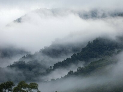 Niebla en una zona montañosa