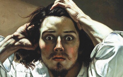 En "El desesperado" (1843-1845) Courbet mira directamente al espectador con los ojos desencajados, abiertos de par en par y llenos de angustia