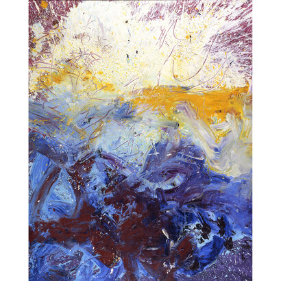 Kazuo Shiraga, Kajin Rengetsu, 2001, Oil on canvas, 89 3/4 x 70 7/8 inches, 228 x 180 cm. © Estate of Kazuo Shiraga, Courtesy Fergus McCaffrey 
